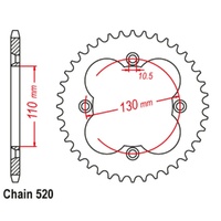 MTX Standard Rear Sprocket 38T