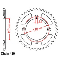 MTX Optional Rear Sprocket 51T for Honda CRF150R Small Wheel 2007-2018