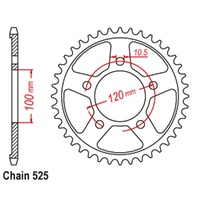 MTX Optional Rear Sprocket 44T for APRILIA RSV1000 MILLE 1998-2008