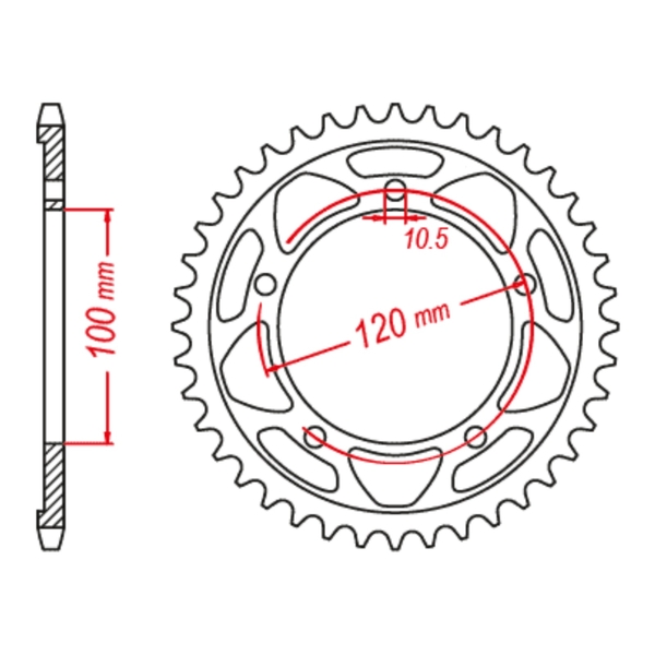 MTX Rear Sprocket 42T for Aprilia RSV4 RR 2016 to 2023