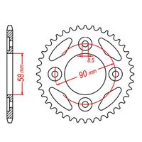 SPROCKET REAR MTX 212 34T #420