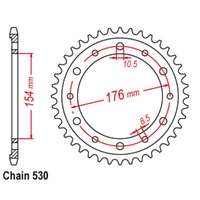 MTX Standard Rear Sprocket 43T