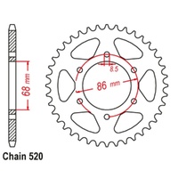 MTX Optional Rear Sprocket 40T for Kawasaki Z250 C LTD CHAIN DRIVE 1982-1984