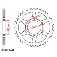 MTX Standard Rear Sprocket 46T for CF MOTO 650NK 2014-2019