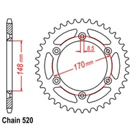 MTX Optional Rear Sprocket 46T for Suzuki  DR650RSE 1991-1992