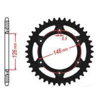 SPROCKET REAR MTX ZERO Alloy MX 808 49T #520 BLK