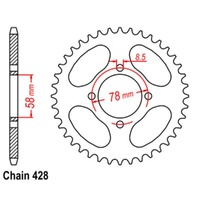 MTX Optional Rear Sprocket 47T for Suzuki RM125 1973-1977