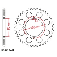 MTX Optional Rear Sprocket 46T for Suzuki  TU250X 1997-2020