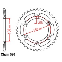 MTX Optional Rear Sprocket 44T for GAS GAS EC515 FSR (SACHS) 2007-2012