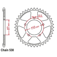 MTX Optional Rear Sprocket 44T for Suzuki  RF600R 1993-1997
