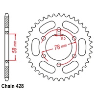 MTX Standard Rear Sprocket 37T for Kawasaki KH100 G 1985-1989