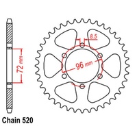 MTX Standard Rear Sprocket 42T for Suzuki  SP400 1980