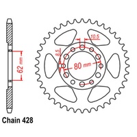 MTX Optional Rear Sprocket 54T for Yamaha TW200 1987-2012