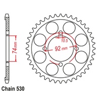 MTX Standard Rear Sprocket 39T for Yamaha RD350 1974-1976