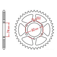 MTX Standard Rear Sprocket 45T for Yamaha XJ550 1981-1983