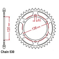 MTX Standard Rear Sprocket 38T for Yamaha RZ500 1984-1986