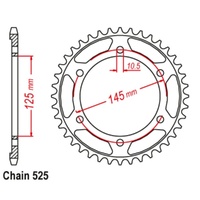 MTX Standard Rear Sprocket 44T for Yamaha TDM850 1991-1995
