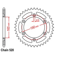MTX Standard Rear Sprocket 52T for KTM 125 MX 1990