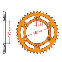 SPROCKET REAR MTX ZERO Alloy MX 897 45T #520 ORG