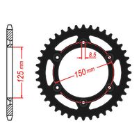 SPROCKET REAR MTX ZERO Alloy MX 897 47T #520 BLK