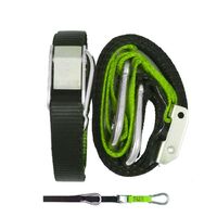  TIE DOWN 25MM SNAP & HOOK BLACK/GREEN LOOP