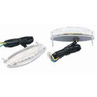 Cats Eye LED Clear Tail Light Assembly | Cafe Racer | Cruiser | Scrambler