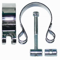 MOTORCYCLE EXHAUST MUFFLER CLAMP STAINLESS STEEL FITS 51mm - 58mm ID SIZE