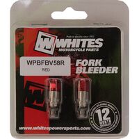 WHITES FORK BLEEDER VALVES - PAIR M5.0 x 0.8 RED