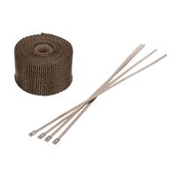 WHITES EXHAUST WRAP -GOLD 50MM x 5M 700C - WITH 4 S/S TIES