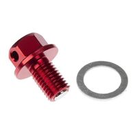 Magnetic Sump Plug Red M12 X 10 - P1.25 for Suzuki DL650 V Strom, ABS 2004-2005