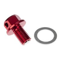 Magnetic Sump Plug Red M12x15 - P1.5 for Kawasaki KLE650L Versys ABS 2015-2019