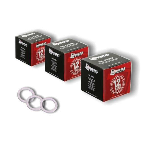 Oil Filter 3 Pack + Crush Washers for BMW C600 SPORT 2012-2015