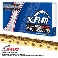Gold Non-Sealed Chromised Chain 110 Links  for Kawasaki KX65 2002-2020