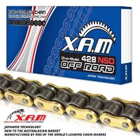 Gold/Black Non-Sealed Dirt CHAIN 118 Links  for Kawasaki KLX125 (B1-B2) Big Wheel 1974-1976