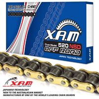 Gold/Black Non-Sealed Dirt Chain 114 Links for Honda CR250R 1994-2007