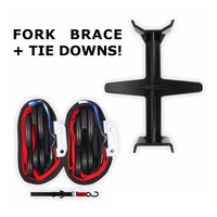Black And Red Tie Down Brace Block Fork Seal Saver And Tie Downs Motocross