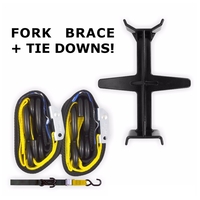 Black And Yellow Tie Down Brace Block Fork Seal Saver And Tie Downs Motocross