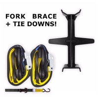 Black And Yellow Tie Down Brace Block Fork Seal Saver And Tie Downs Motocross