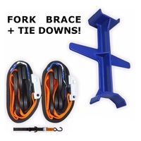Blue And Orange Tie Down Brace Block Fork Seal Saver And Tie Downs Motocross