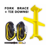 Yellow Tie Down Brace Block Fork Seal Saver And Tie Downs Motocross Dirtbike