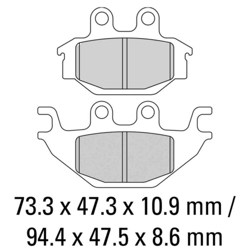 Ferodo Sintered Rear Brake Pads for Kymco MXU300 2008 to 2010