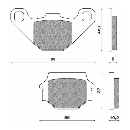 Rear Brake Pads Touring Organic for Kawasaki KLE500 2006 to 2007
