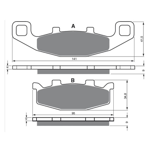 Newfren Brake Pads Touring Organic for Kawasaki ZZ-R600 1990 1991 1992