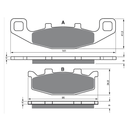 Newfren Front Brake Pads Touring Sintered