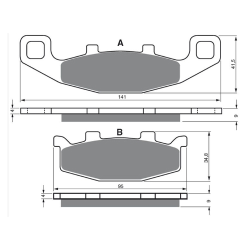 Front Brake Pads Touring Sintered for Kawasaki ER-5 ER500 1999 to 2000