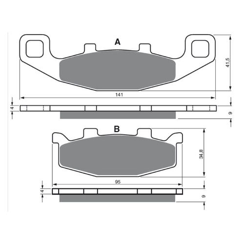 Rear Brake Pads Touring Sintered for Kawasaki ZZ-R600 1990 to 1992