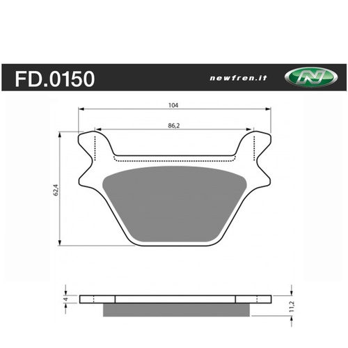 Rear Brake Pads Touring Sintered for HD 1340 FXDWG Dyna Wide Glide 1992 to 1999