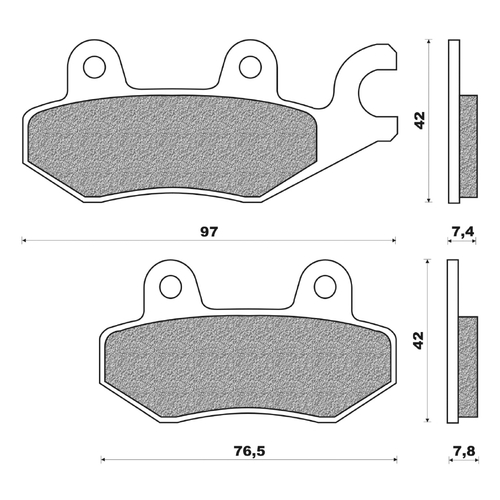 Rear Brake Pads Dirt Organic for Triumph 1050 Tiger 2007 to 2011