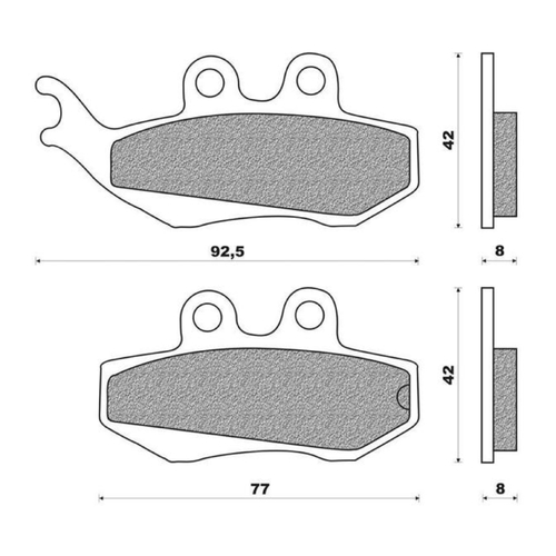 Front Brake Pads Touring Organic for Benelli 250 Velvet 2002 to 2003