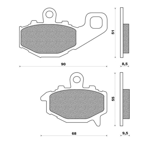 Newfren Rear Brake Pads Touring Organic